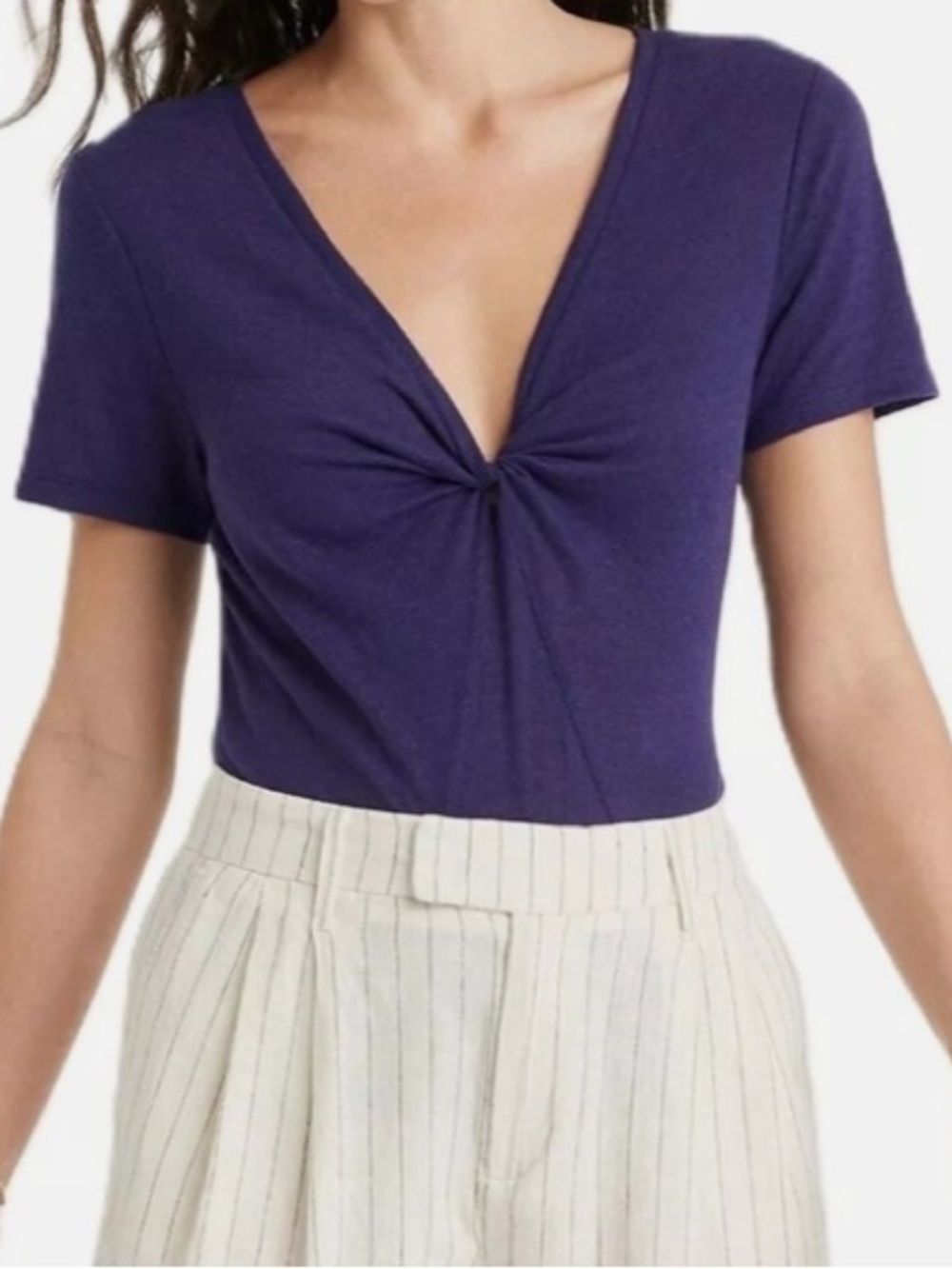 a new day Twist-Front V-Neck Short Sleeve Tee